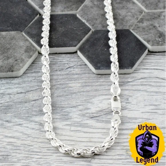 *NEW!* 20 5.5MM 925 Silver Italian Rope Chain